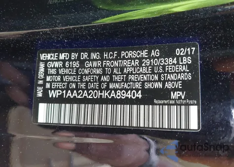 2017 Porsche Cayenne Platinum Edition z USA, uszkodzony, nr VIN WP1AA2A20HKA89404